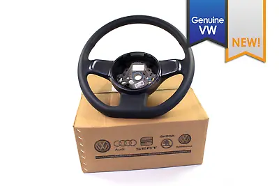 NEW Genuine VW Beetle Black Flat Bottom Steering Wheel Grey Trim 12-15 • $49.95