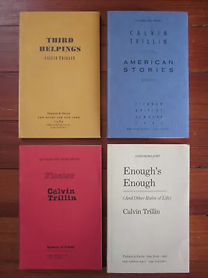 $60 • Buy CALVIN TRILLIN Lot Four ARC Uncorrected Proof Books Galley Advance Reading Copy