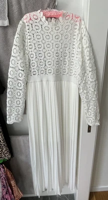 $45 • Buy Lavish Glow Maternity, White Pleated Dress, Size Small.