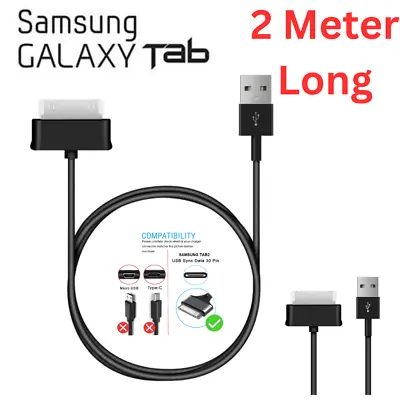 2M/(TAB2) Data Charg Charging Cable For Samsung Galaxy Note 10.1  GT-N8000-N8010 • £3.49