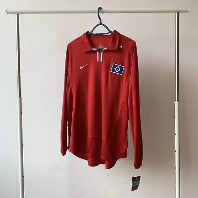 DS! 2002-2003 Hamburg SV Issue Player Long Sleeve Third Nike Football Jersey Red • £132