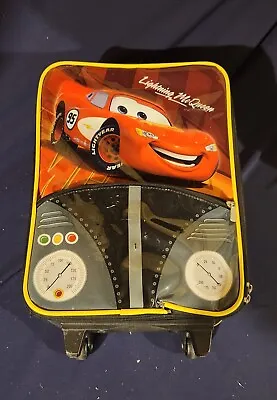 Disney Pixar Cars Lightning McQueen Rolling Luggage Suitcase Kids Vacation Bag • $25