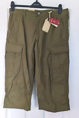 Camel Active - Mens Khaki Long Cargo Shorts - Size 36 – 36” Waist - Bnwt • £17.99