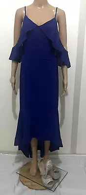 $49 • Buy Women's Maxi Formal Dress Size 12  Blue Off Shoulder Cocktail / Special Occasion