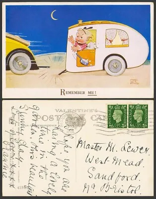 MABEL LUCIE ATTWELL 1939 Old Postcard Remember Me! Detached Caravan Car Dog 4184 • £11.99