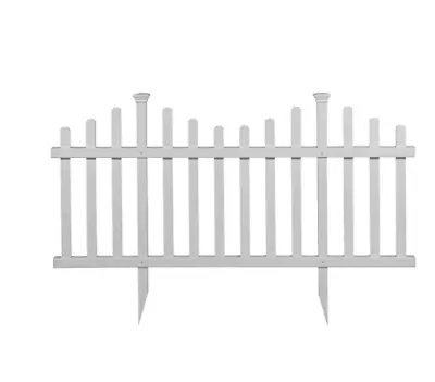 2.5 Ft. X 5 Ft. Madison No-dig Vinyl Garden Picket Fence Panel Kit (2-pack) • $78.17