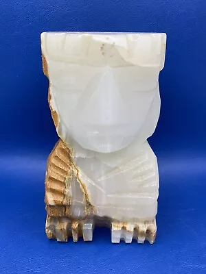 Vintage Mid-Century Onyx Marble Carved Stone Totem Tiki Single Bookend Statue • $45