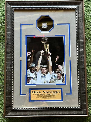 $179 • Buy Dirk Nowitzki Dallas Mavericks NBA PROFESSIONALLY Framed W/ Replica Champ Ring