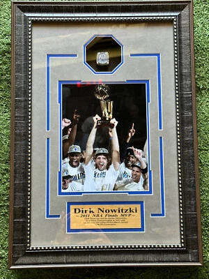 $179 • Buy Dirk Nowitzki Dallas Mavericks NBA PROFESSIONALLY Framed W/ Replica Champ Ring
