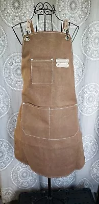 Men's Apron; Tough Cotton Duck; Great For Grilling Cooking Or Workshop; Brown • $10