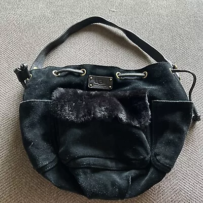 UGG Australia- Black Suede Leather  Purse With Black Fur • $30