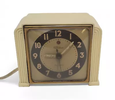 Vtg Art Deco Bakelite Telechron Electric Alarm Clock Telalarm Mid Century Modern • $39.50