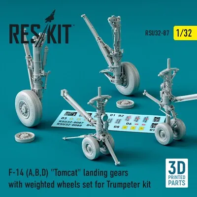 F-14 (ABD)  Tomcat  Landing Gears With Weighted Wheels 1/32 ResKit RSU32-0087 • $39.80