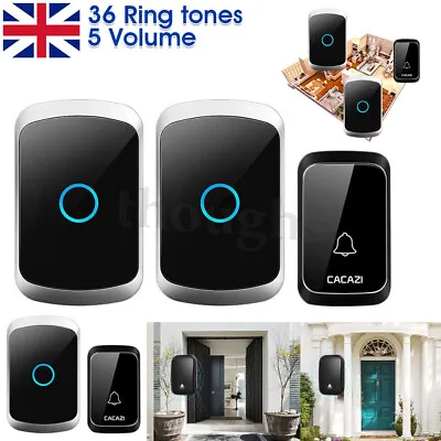 £8.12 • Buy Wireless Door Bell Waterproof Doorbell 2/4/6/8 Plugin Receivers 300M Long Range