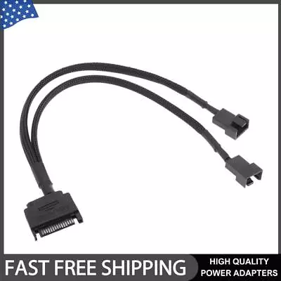 Sleeved SATA 15Pin To 2 Way 3Pin 4Pin Fan Power Adapter Extension Cable • $5.98