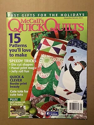 McCall's Quick Quilts Magazine Holiday Patterns Die Cut Shapes Panel Prints 2013 • $9.99