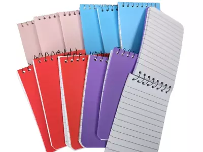 12 X Pocket Note Pad Notebook Spiral Bound Pads A7 Notebooks - 50 Sheets Per Pad • £6.25