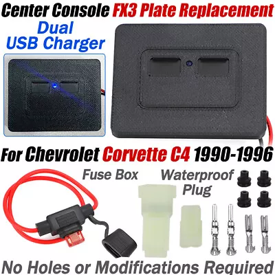 For 1990-1996 C4 Corvette Dual USB Charger Center Console FX3 Plate Replacement • $37.99