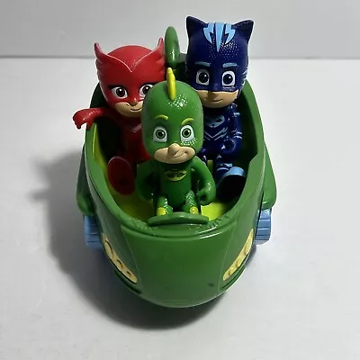 PJ Masks Green 3  Gecko Catboy Owlette Figures With Green Gecko Mobile - Lot 2 • $18.99