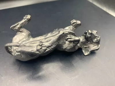 Vintage Pewter Dachshund Playing On Back Figurine • $18.97