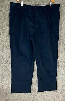 $90 New Lands' End Men's Trad Fit Wide Leg Pleated Corduroy Pants Navy 42x31 • $27.40