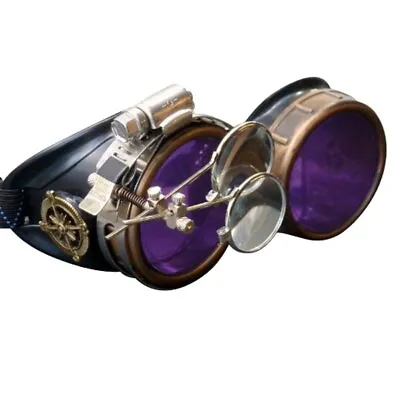 Steampunk Victorian Style Goggles With Compass Design & Ocular Loupe Rave Gla... • $30.05