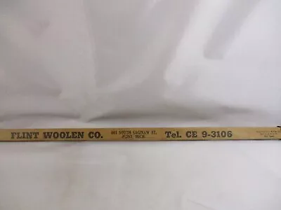 Vtg. Flint Woolen Co. Downtown  Wooden Advertising Sliding Yardstick • $28.99
