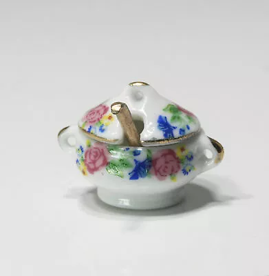 Dollhouse Miniature Springtime Floral Tureen Or Serving Dish With Lid • $2.99