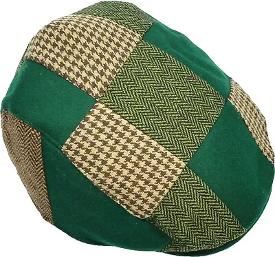 $15.99 • Buy Men's Patch Herringbone Tweed Cap Gatsby Cabbie Hat Driving Flat Newsboy K-Green