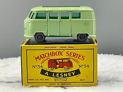 Matchbox 34B Volkswagen Camper 1962 NMintGenuine In OrigSCARCE”C” Box • $218