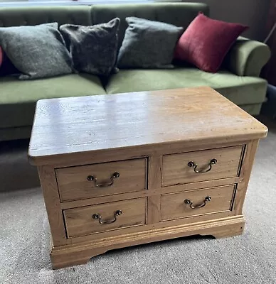 Handsome Vintage Coffee Table Low Chest Of Drawers Solid Oak • £19