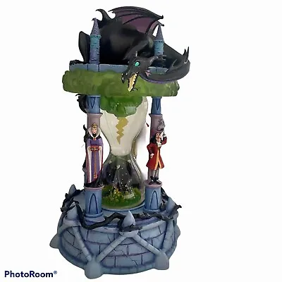 Disney Sounds/Light-Up Hourglass Snow Globe VILLAINS W/Maleficent Jafar Ursula • $325