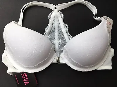 La Senza PUSH UP Racer Back BRA 32A With Lace Back WHITE BNWT • £11.99