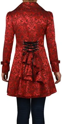 £53.32 • Buy 18 20 22 24 26 Or 28 - Red NEW Stitched Jacquard Gothic Corset Steampunk Jacket