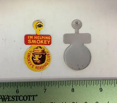Vintage Smokey Bear READING CLUB Fire Badge Pin US Forest Service Firefighting  • $2.99