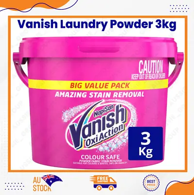 Vanish NapiSan Oxi Action Colour Safe Stain Remover Laundry Powder 3kg | NEW AU • $26.59