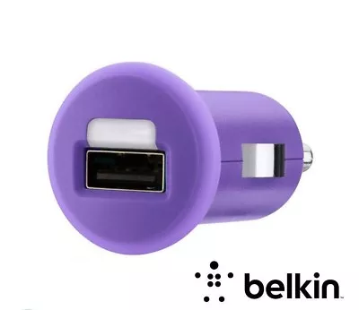 Belkin MIXIT UP Micro Car Charger (1 AMP/ 5W) Iphone Ipod PURPLE F8J018qePUR • $22.95