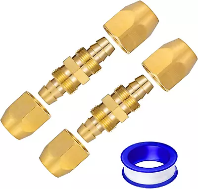 2PCS Soild Brass Air Reusable Hose Splicer For 3/8-Inch ID HoseHose Air Hose Re • $13.98