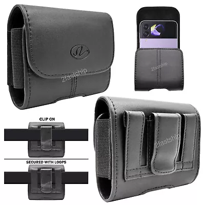 $8.15 • Buy For Samsung Galaxy Z FLIP 4 Leather Case Belt Clip Holster Pouch