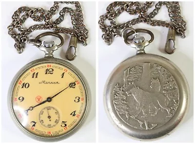 Vintage Molnia WOLVES 18 Jewels USSR Russian Mechanical Pocket Watch W222 • $79.99