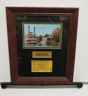 Vintage Disneyland  Mark Twain River Boat  D  Ticket And Image Framed Set • $34