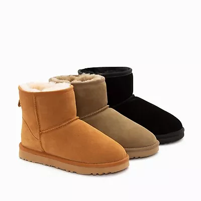 UGG Boots Unisex Australian Sheepskin Wool Mini Classic Suede Water Resistant • $69