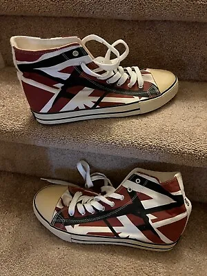 EVH Eddie Van Halen High Top Sneakers Shoes Striped Red Black White VH STORE • $450