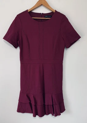 $39 • Buy Forever New Size 14 Burgundy Dress Work Office Events Thick Fabric