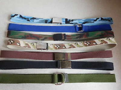 Lot Of 7 ADJUSTABLE Men's Canvas WEBBING FABRIC BELTS Unisex Women 40 -45 CAMO++ • $16.80