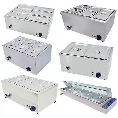 Bain Marie Electric Food Warmer Wet Heat Buffet Trays 3/4/6 Pan & Lid Countertop • $189