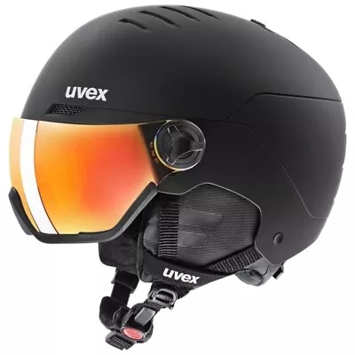 Uvex Ski Helmet With Full Mirror Visor - Ce Approved Wanted Mat Black 58-61cm • $209.57