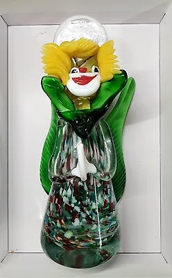 Vintage Murano Angel Clown Green White Yellow Red Blue Glass  • $65