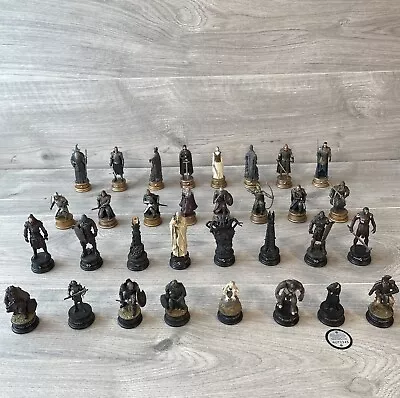 Eaglemoss Complete Lord Of The Rings Chess Sets Complete 32 Lead Figures • £199.95