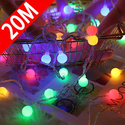 £11.01 • Buy 20M Multi Coloured Globe Bulb Lights For Indoor Outdoor Party Garden Decor 20Led